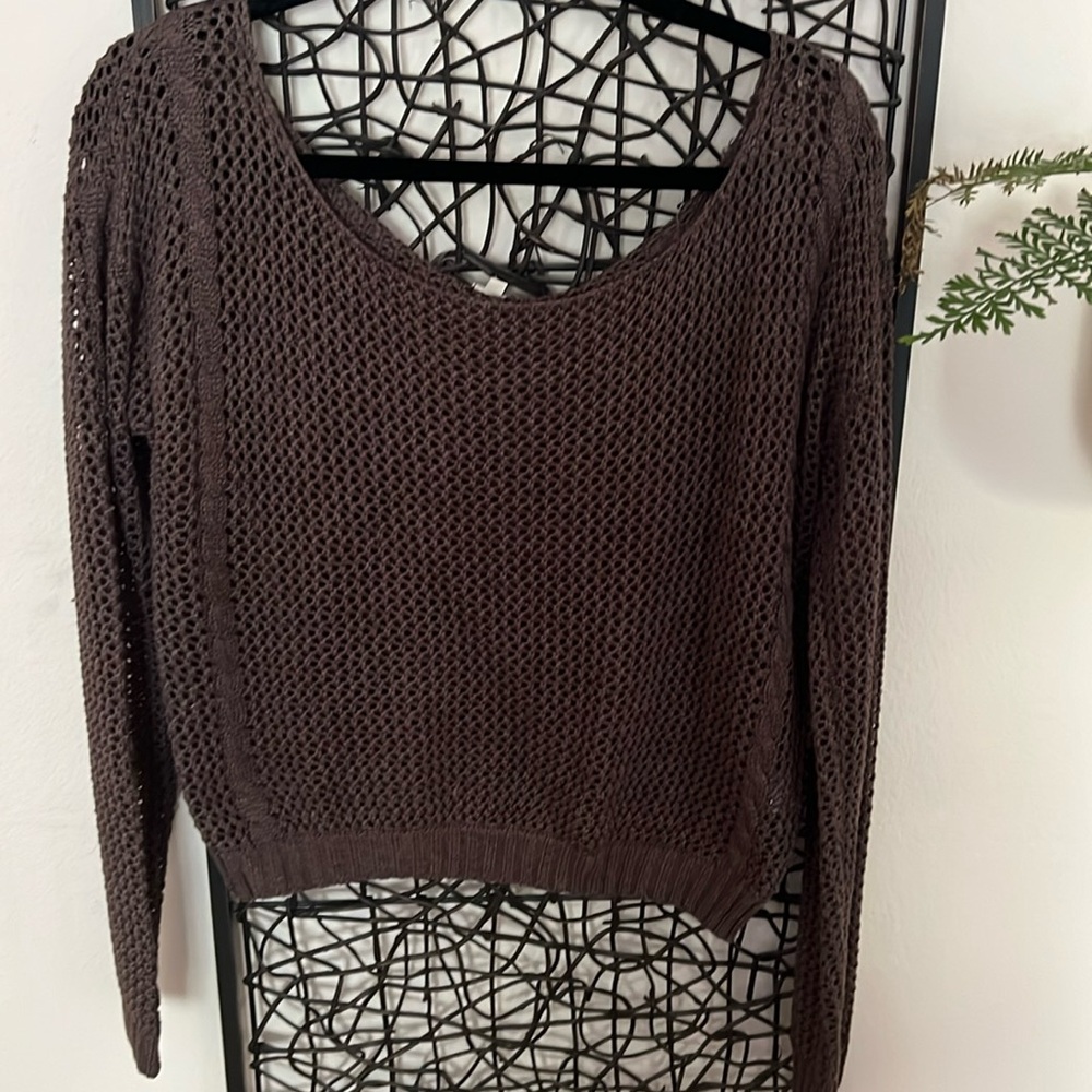 Brown off the shoulder sweater